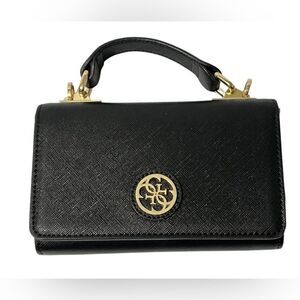 G by Guess Crossbody trifold wallet purse clutch detachable strap‎ black